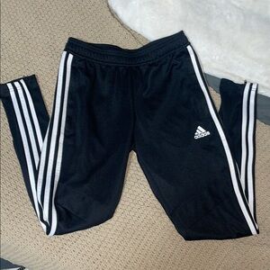 Adidas Black and White Joggers with Side Zips